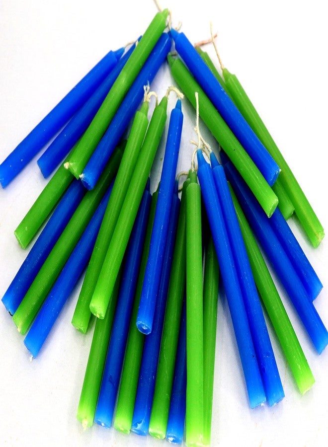 ASIDEA Plain Stick Candles for Birthday, Diwali Decoration, Festival, Celebration | Theme Decoration (Pack of 50) (Pack of 50, Blue-Green) - Image 2